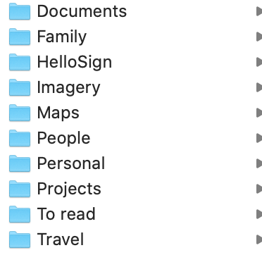 High level folder structure in Drive