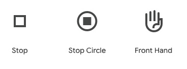 Stop sign represented as icons.